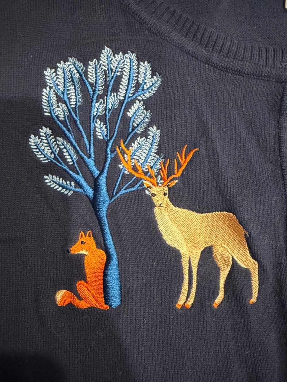 Collectif Vintage London Navy Embroidered Animal Cardigan - Picture 4 of 7